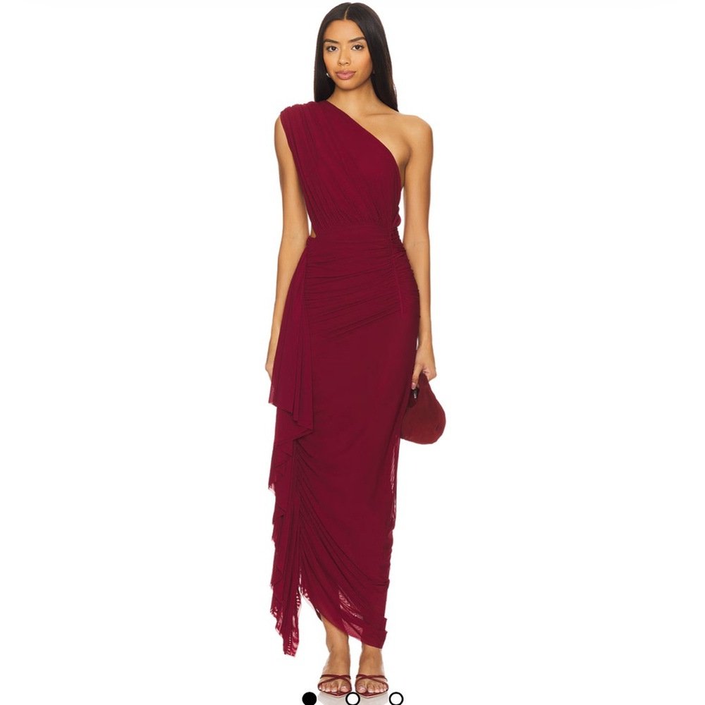 Superdown Juliet Midi Dress in Oxblood